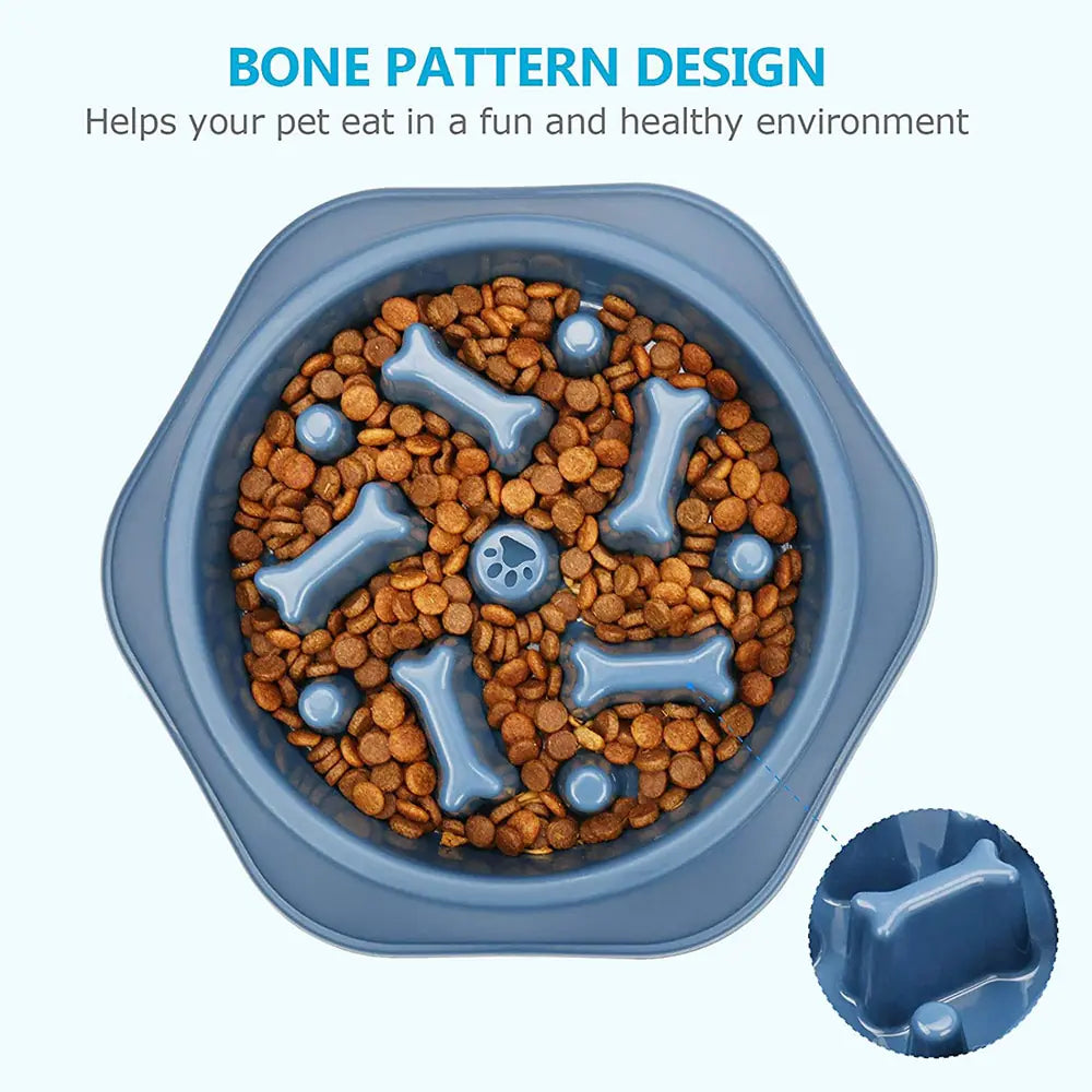 BoneAppetit Max-Slow: Innovative Bone-Shaped Slow Feeder Bowl for Pets