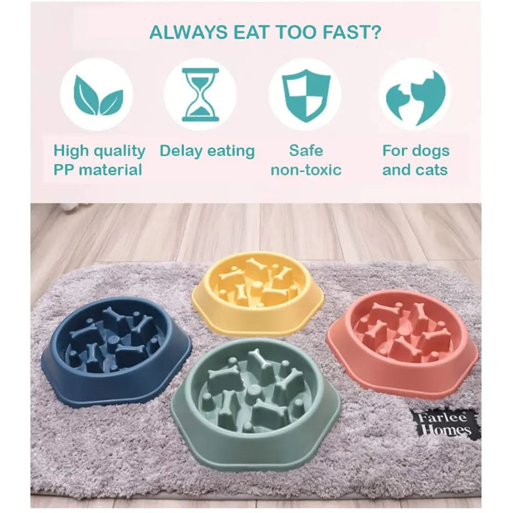 BoneAppetit Max-Slow: Innovative Bone-Shaped Slow Feeder Bowl for Pets