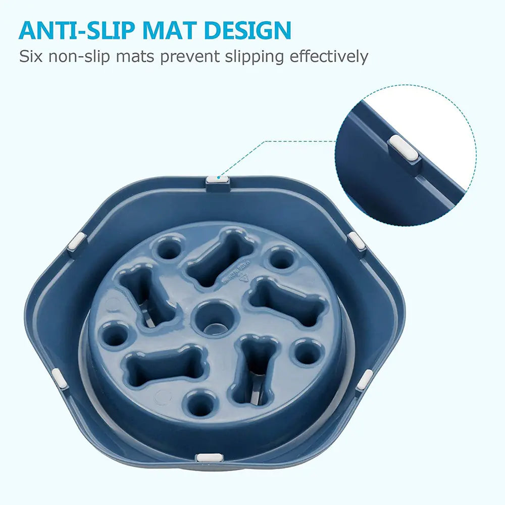 BoneAppetit Max-Slow: Innovative Bone-Shaped Slow Feeder Bowl for Pets